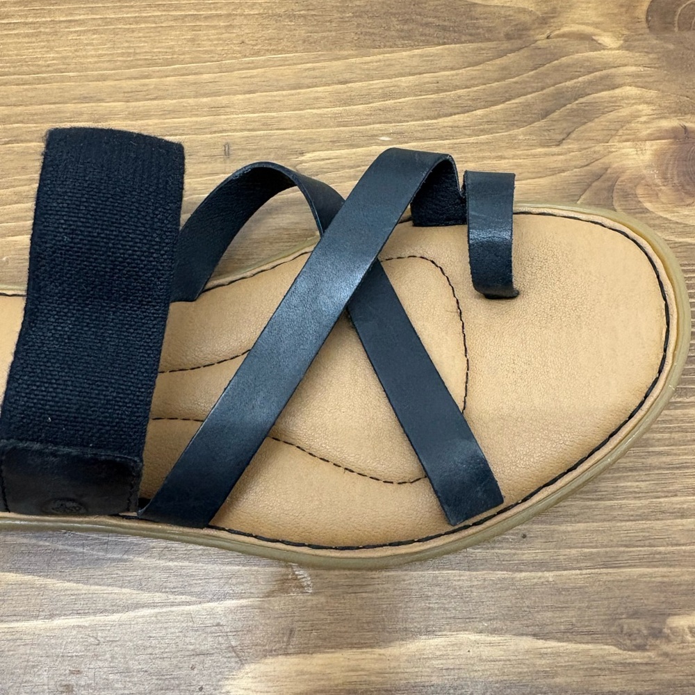 Born Black and Tan Strappy Leather Sandals - Picture 2 of 3